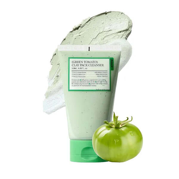 Green Tomato Clay Mask Cleanser 120ml + Pore Cleansing Brush